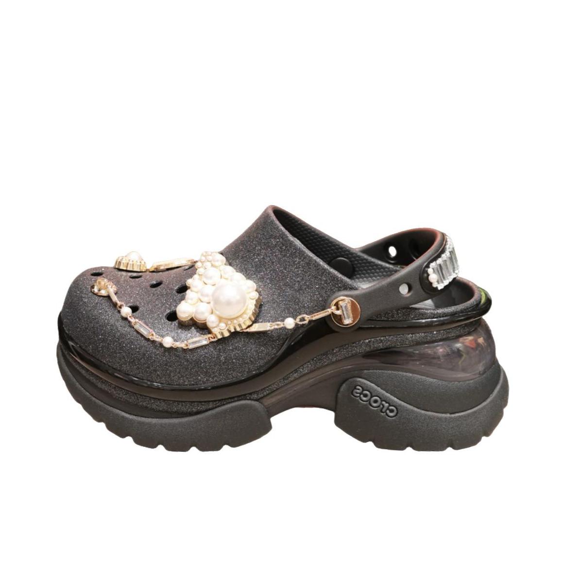 推荐商品：Crocs/卡骆驰 凉鞋 沙滩厚底弹力防滑 214116 女款/黑色