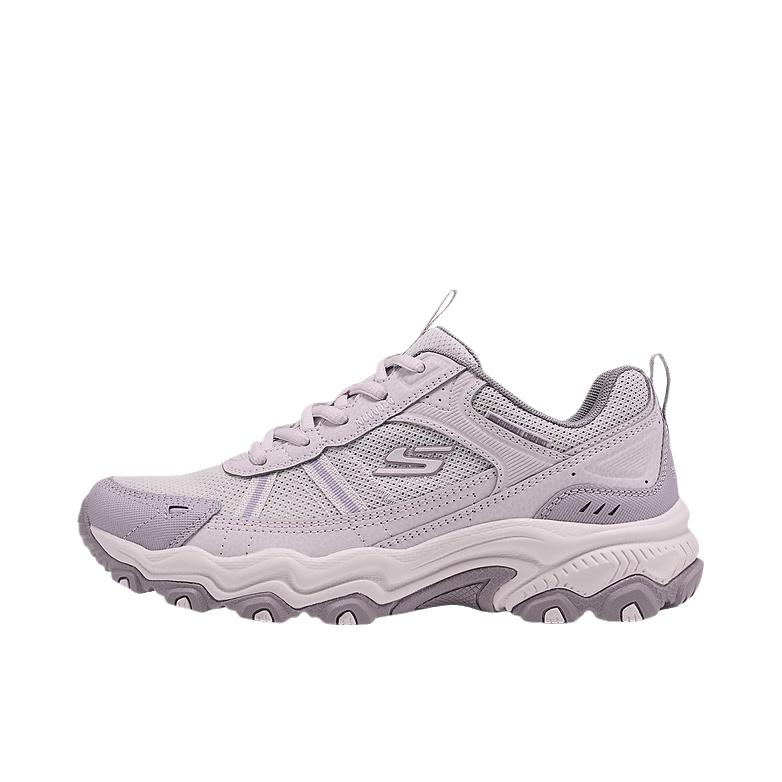 推荐商品：Skechers/斯凯奇 OUTDOOR WOMENS 户外休闲鞋 复古耐磨舒适绑带轻质网布增高秋冬一脚蹬轻便防滑支撑缓震厚底回弹软底情侣 女款/薰衣草色