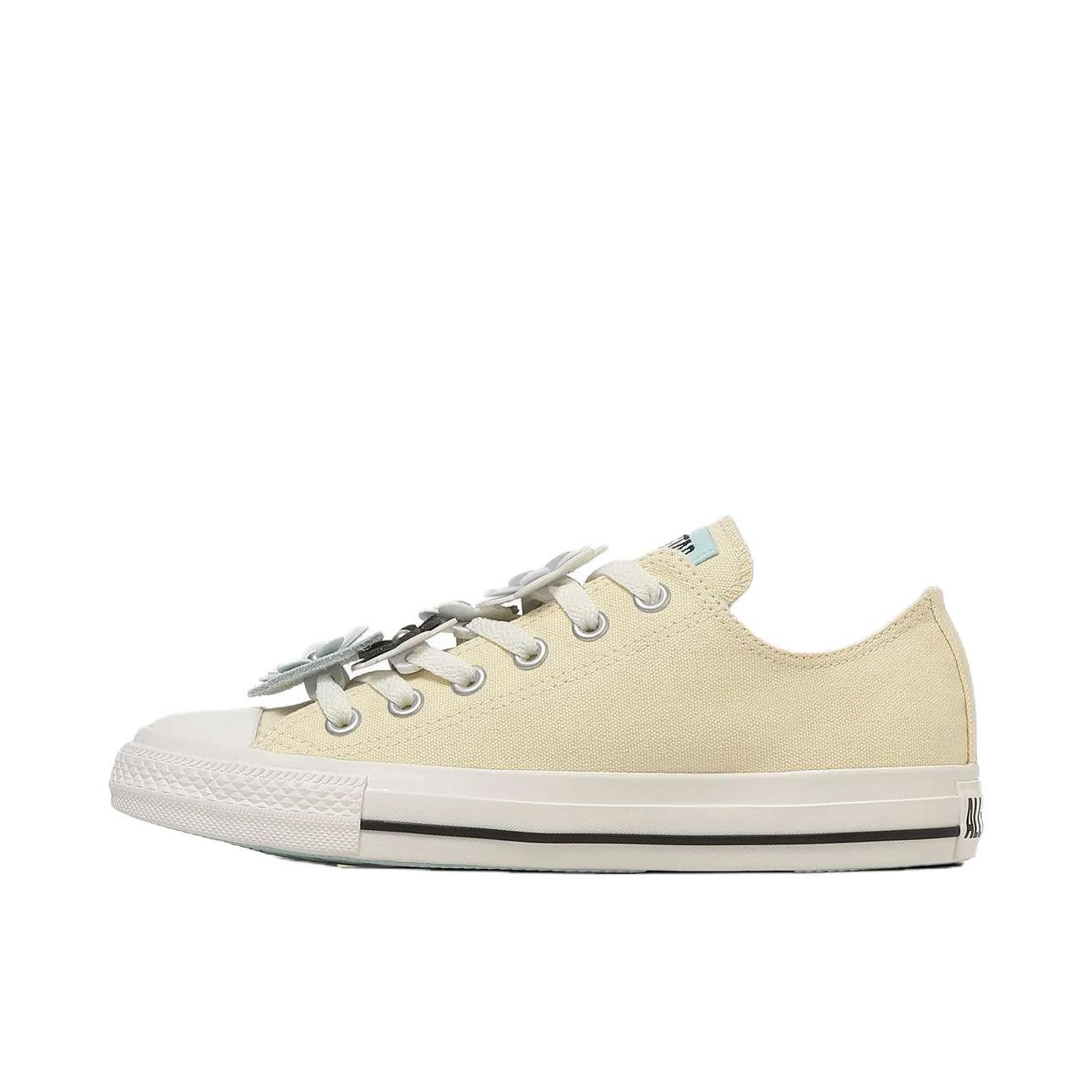 推荐商品：Converse/匡威 All Star FLOWERCHARM OX 帆布鞋 耐磨透气系带平跟 女款/柠檬黄