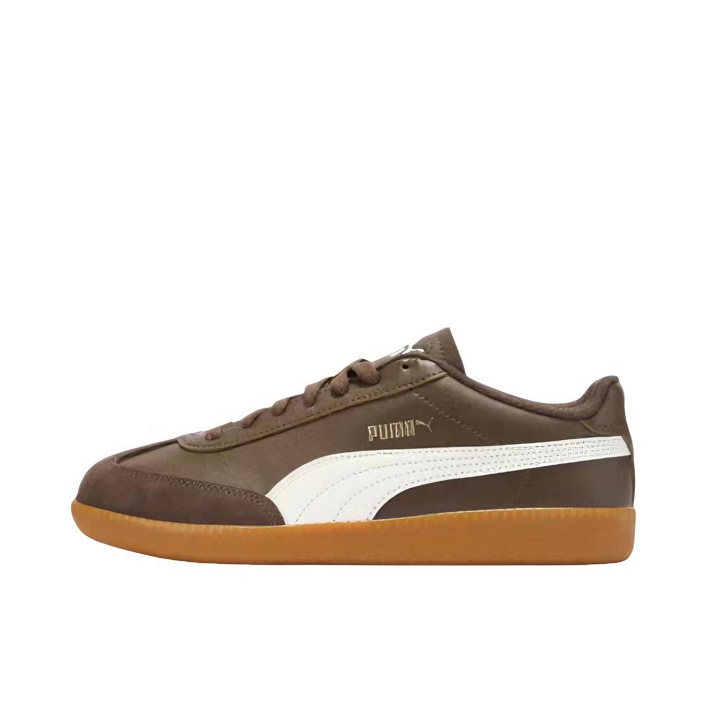 推荐商品：Puma/彪马 9-T T头鞋 德训鞋 板鞋 防滑耐磨减震透气舒适时尚复古百搭薄底 棕色/暖白色/金色