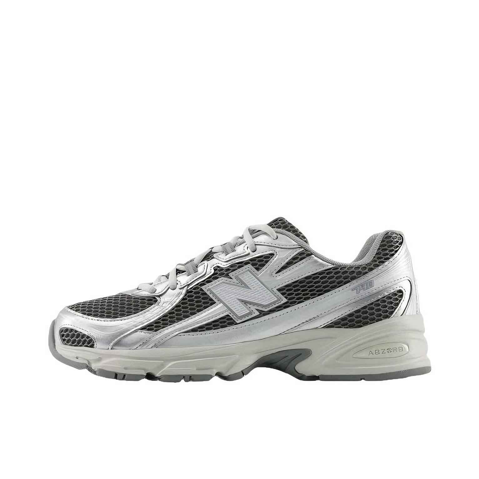 推荐商品：New Balance 740 跑鞋 增高防滑耐磨透气低帮系带拼接圆头千禧风贴合支撑耐穿 D宽/银色/深灰色 