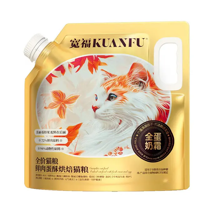 推荐商品：Kfcat/宽福 全蛋奶霜鲜肉蛋酥全阶全价段 烘焙猫粮 美毛亮毛呵护肠胃