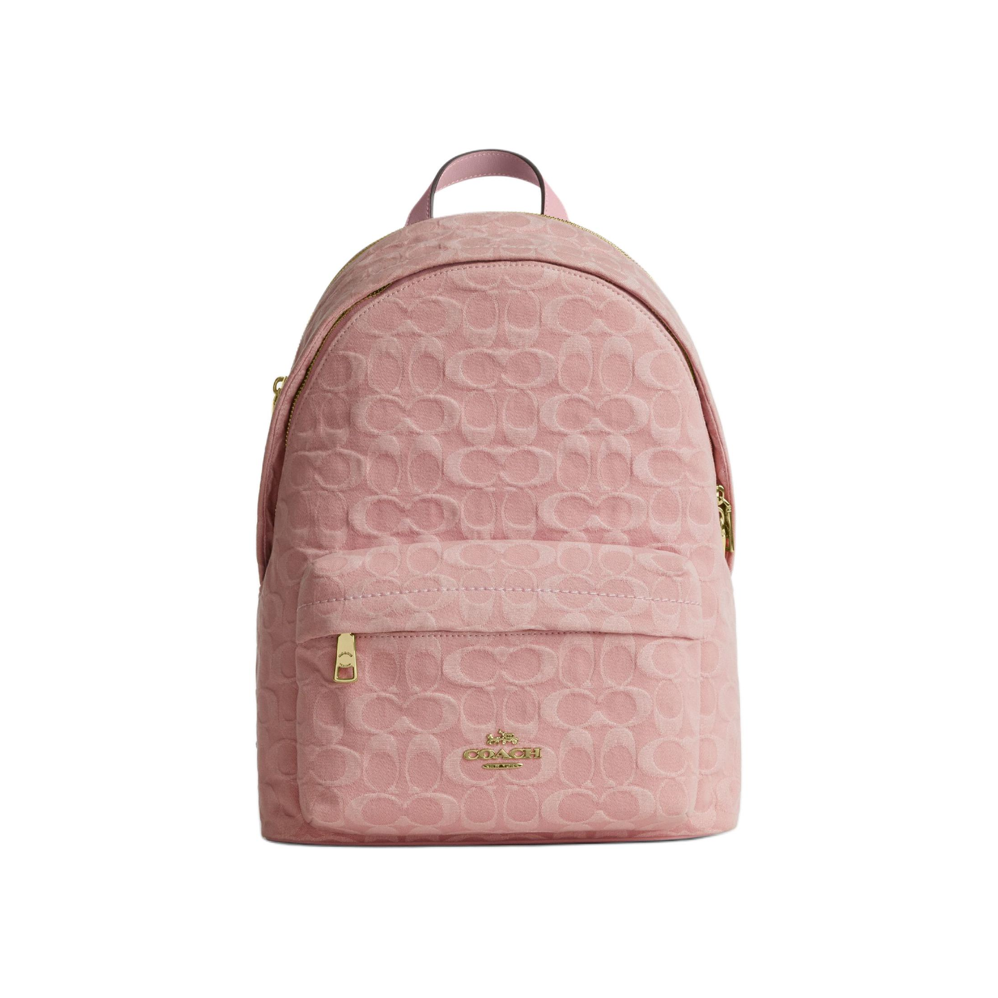 Coach Taylor 27 小号 品牌徽标印花织物双肩包 粉色
