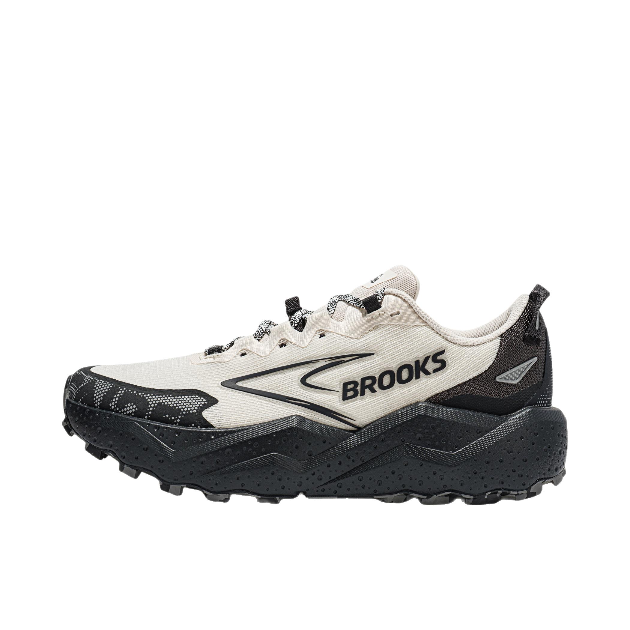 推荐商品：Brooks/布鲁克斯 Caldera 山啸 8 越野跑鞋 防滑运动徒步 米色/影蓝黑