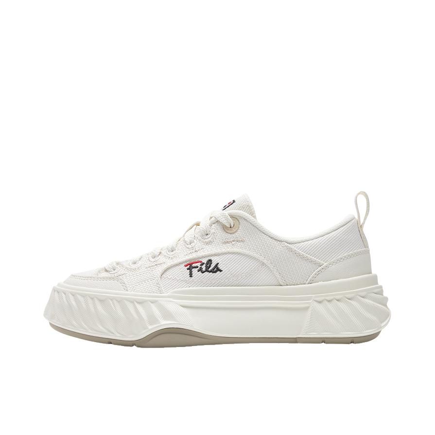 推荐商品：FILA/斐乐 FOSSO 1+ 帆布鞋 简约个性复古休闲 女款/奶白色/初雪白