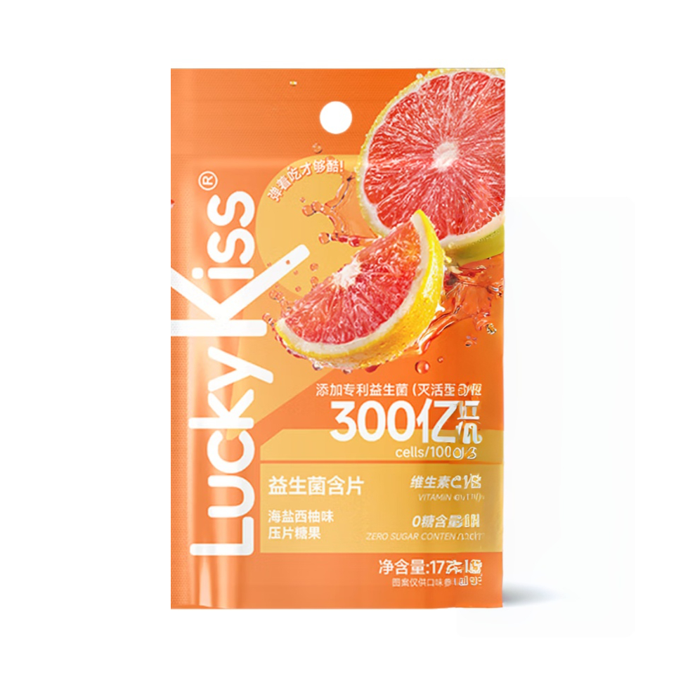推荐商品：kissport 益生菌含片 17g 袋装 海盐西柚味