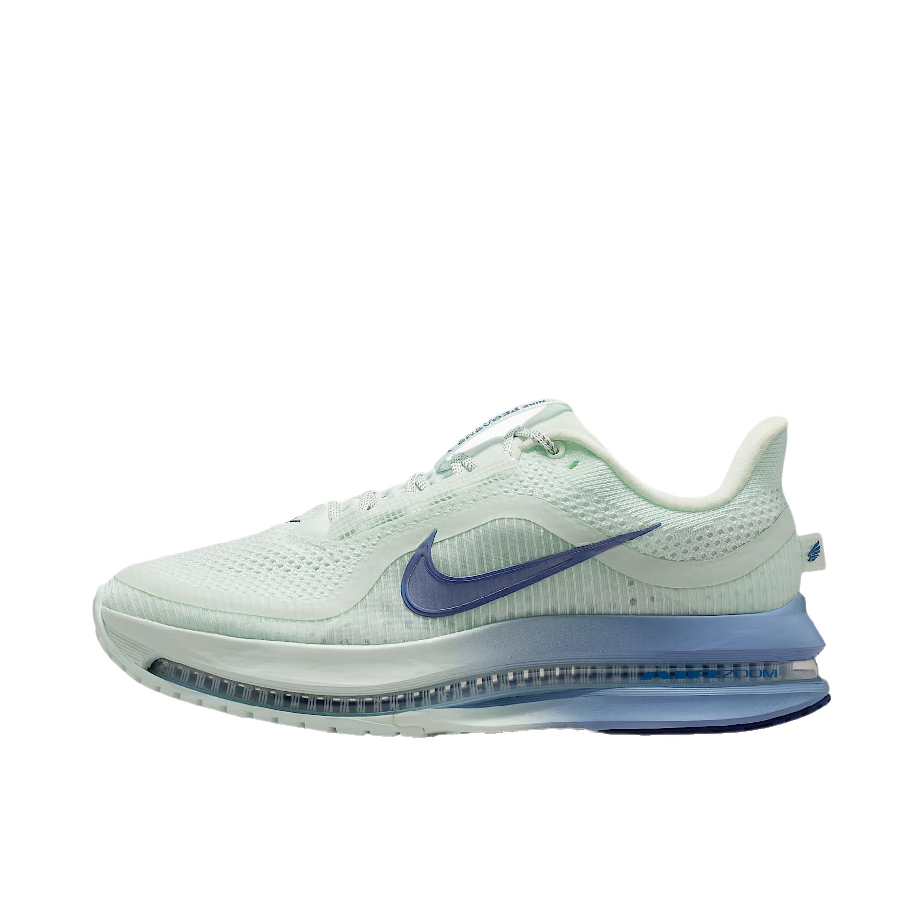 推荐商品：Nike Pegasus Premium 顶级飞马 跑鞋 缓震支撑贴合短跑回弹泡绵耐用 微绿色/工作蓝/足球灰
