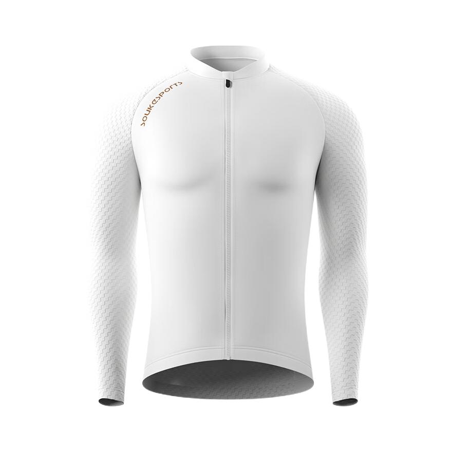 推荐商品：SOUKESPORTS/术崎 透气速干高密度长袖骑行服 CS1158+BS1626 白/长袖