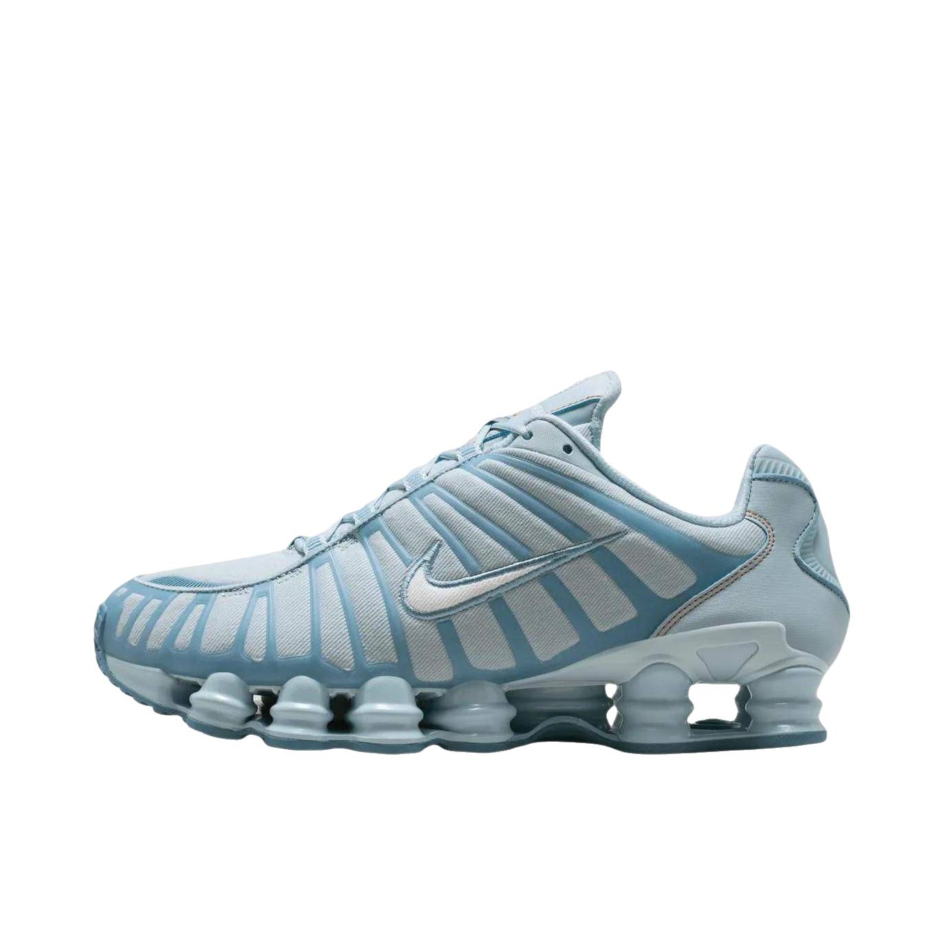 推荐商品：Nike Shox TL 运动休闲鞋 全掌气柱缓震回弹透气防滑耐磨百搭复古贴合圆头 蓝色/白色