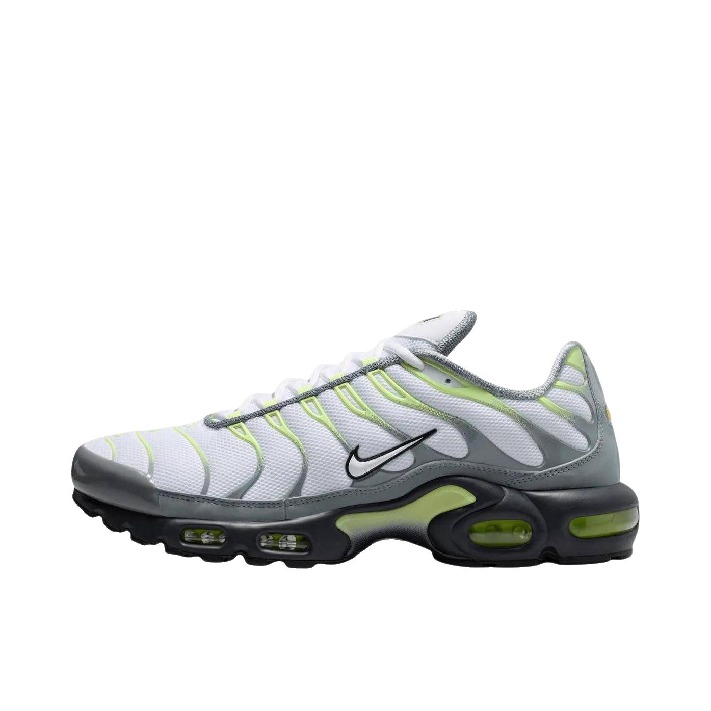 推荐商品：Nike Air Max Plus 跑鞋 休闲舒适轻便网布透气防滑耐磨气垫缓震包裹性贴合圆头 浅灰色