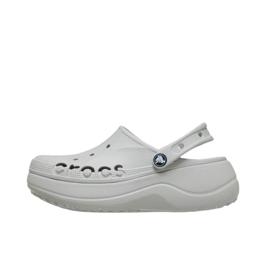 推荐商品：Crocs/卡骆驰 Baya Platform Clog 贝雅云彩 包头 厚底 暖棉 外穿 增高 涉水 舒适透气 耐磨 沙滩 凉鞋 女款/浅灰色