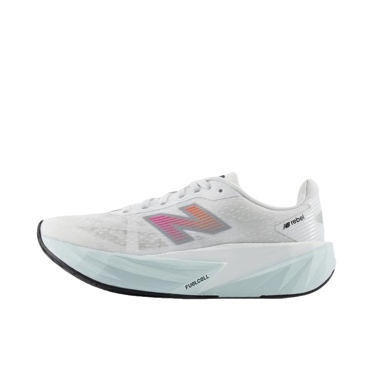 推荐商品：New Balance FuelCell Rebel v5 跑鞋 轻量竞速支撑回弹缓震减震轻便速训稳健抓地韧弹贴合稳固耐用 B宽/灰色/白色 