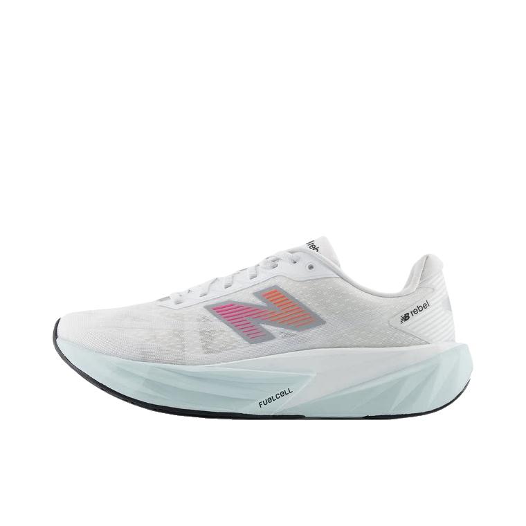 推荐商品：New Balance FuelCell Rebel v5 跑鞋 轻量竞速支撑回弹缓震减震轻便速训稳健抓地韧弹贴合稳固耐用 D宽/男款/灰色/白色 