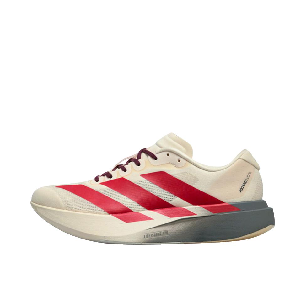 【梅西同款】 adidas Adizero Evo SL 跑鞋 缓震防滑圆头轻便运动马拉松竞速训练 米色