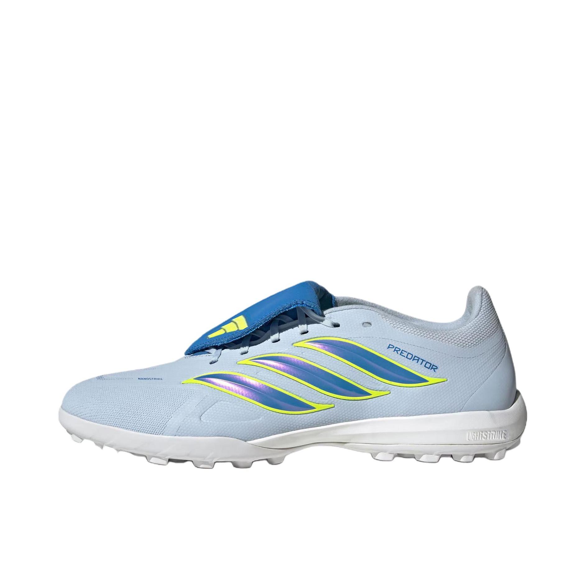 推荐商品：adidas 猎鹰26 PREDATOR PRO FT TF 足球鞋 次顶级人草室外硬地胶质碎钉贴合 晶蓝色