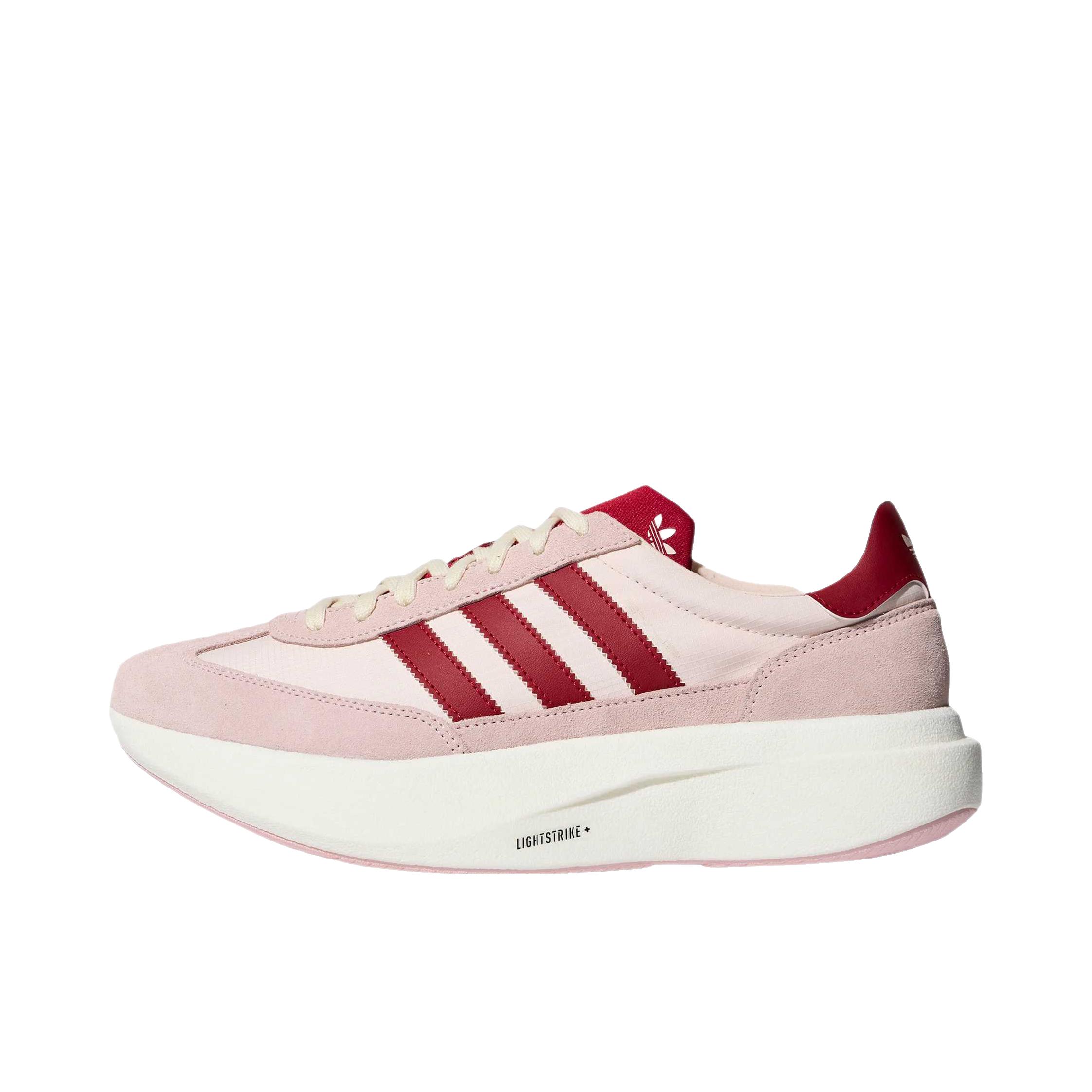 推荐商品：adidas SL 72 PRO T头鞋 运动休闲鞋 防滑耐磨透气贴合跑步风复古 浅粉色/胜利红/象牙白