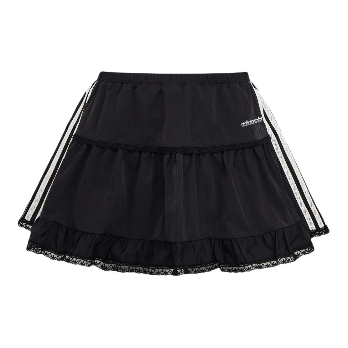 推荐商品：adidas Originals/三叶草 2026SS 条纹中腰半身短裙 女装 LF1194 黑/白