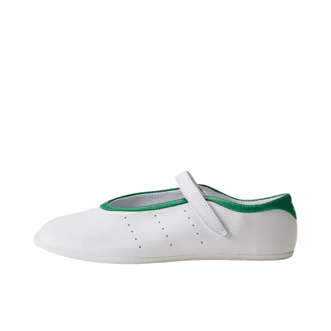 推荐商品：adidas Originals STAN SMITH LO BALLET 运动休闲鞋 芭蕾风薄底复古防滑 白色/绿色