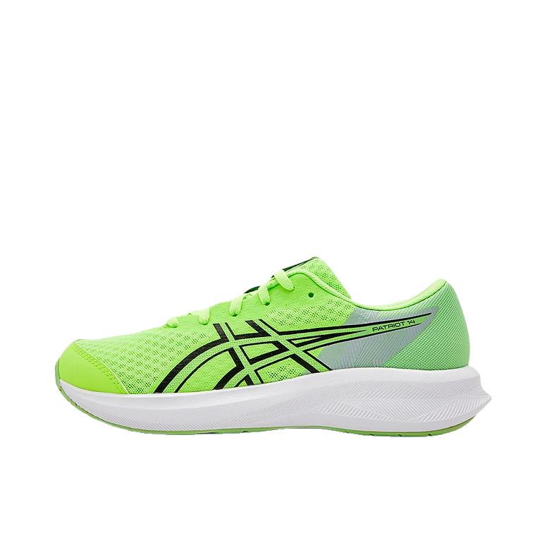 推荐商品：Asics/亚瑟士 PATRIOT 14 跑鞋 竞速回弹透气橡胶轻量支撑耐穿 大童/绿色