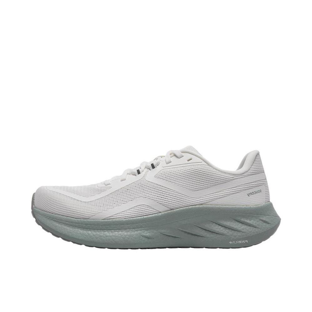 推荐商品：Saucony/索康尼 RIDE 驭途 18 SE 跑鞋 防滑减震运动慢跑训练 白色
