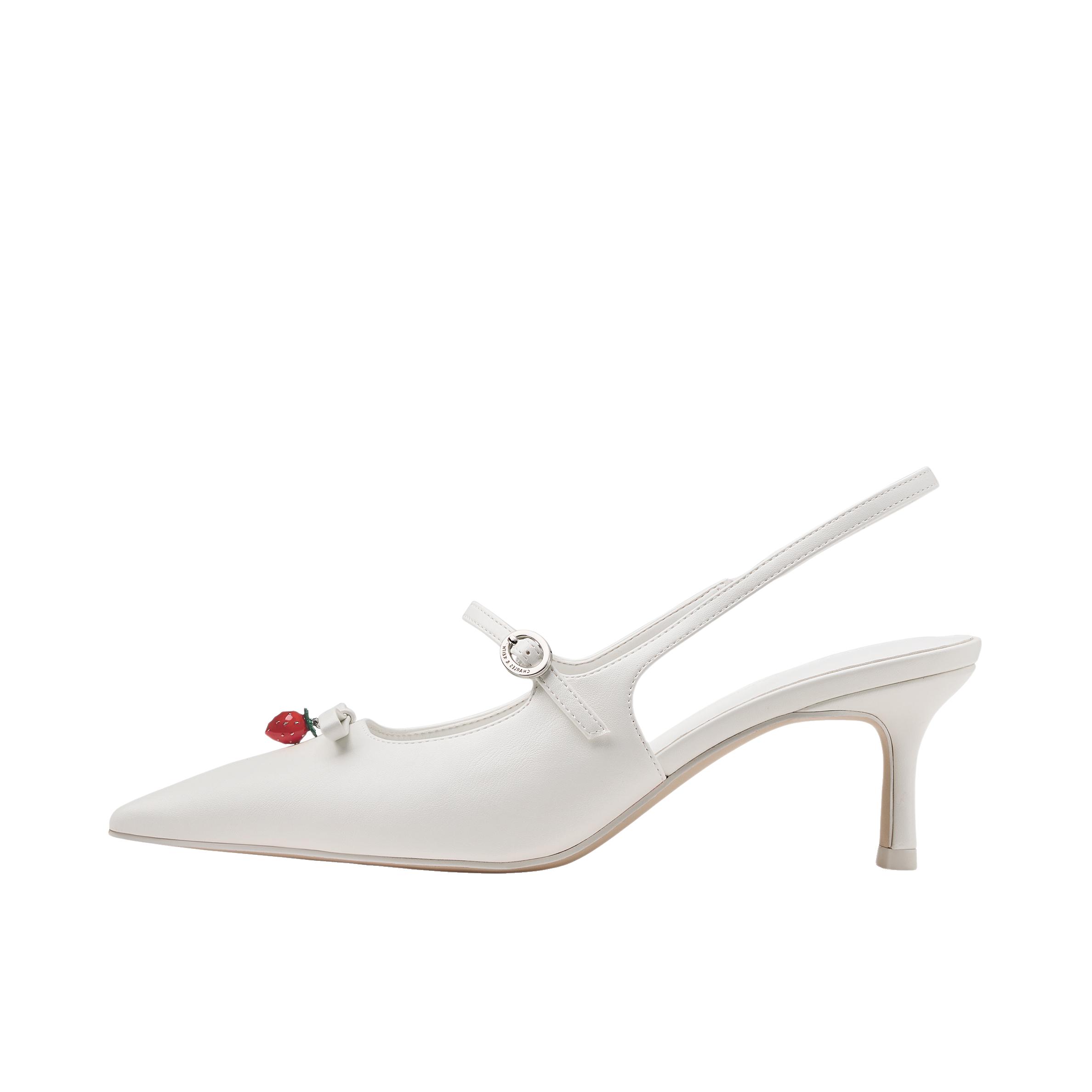 推荐商品：CHARLES&KEITH 高跟鞋 气质尖头百搭细跟 CK1-61720262 白色