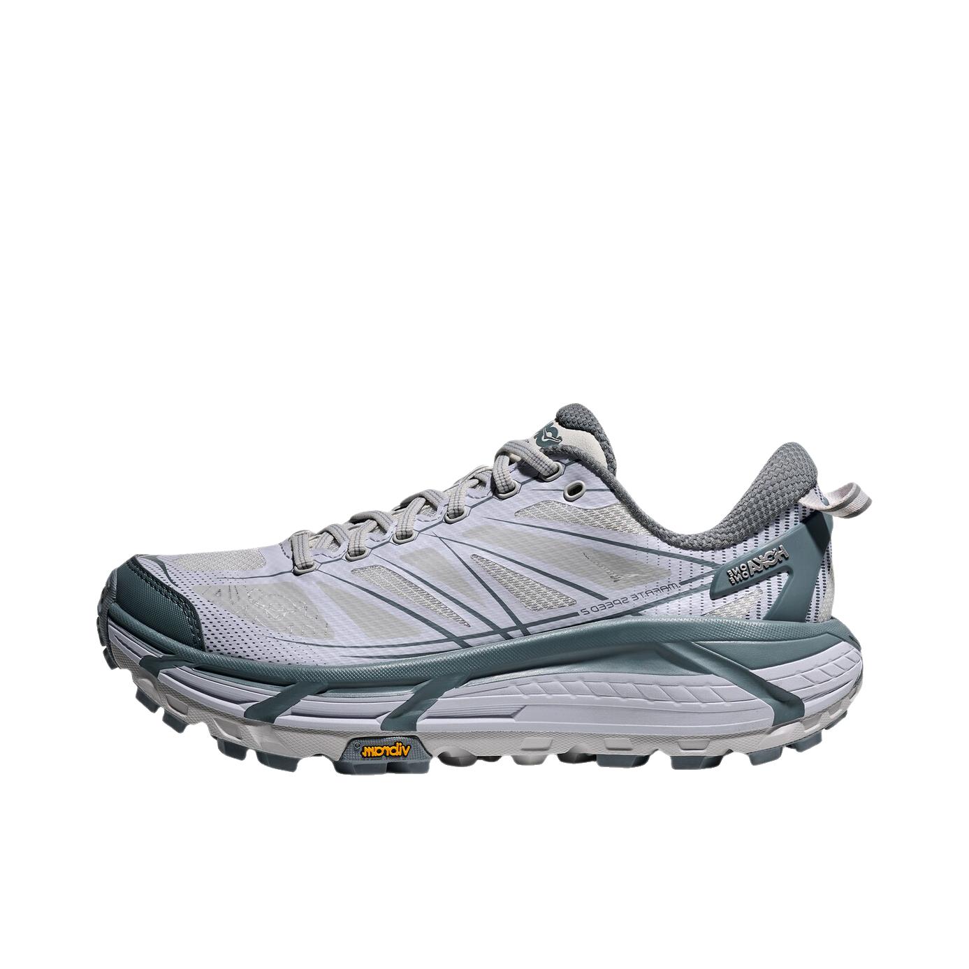 推荐商品：HOKA ONE ONE Mafate Speed 2 马法特 户外鞋 越野跑鞋 缓震透气防滑耐磨轻便支撑低帮 暮岩蓝/苍穹灰