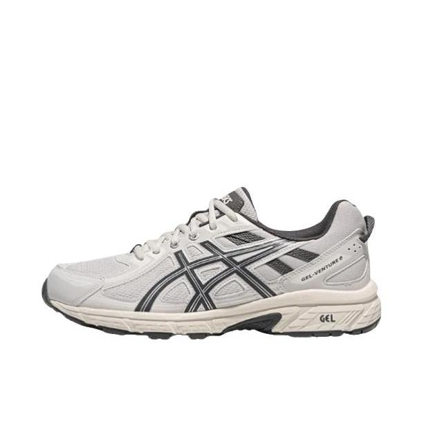 推荐商品：Asics/亚瑟士 Gel-Venture 6 跑鞋 防滑耐磨缓冲抓地减震回弹透气复古越野 灰色/奶白色
