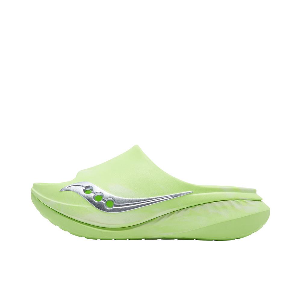 推荐商品：Saucony/索康尼 CRADLE 3 拖鞋 情侣低帮一脚蹬 萤光绿