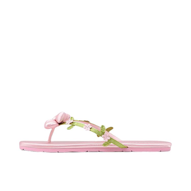 推荐商品：CHARLES&KEITH 花朵系列 拖鞋 度假风防滑耐磨舒适 女款/粉红色