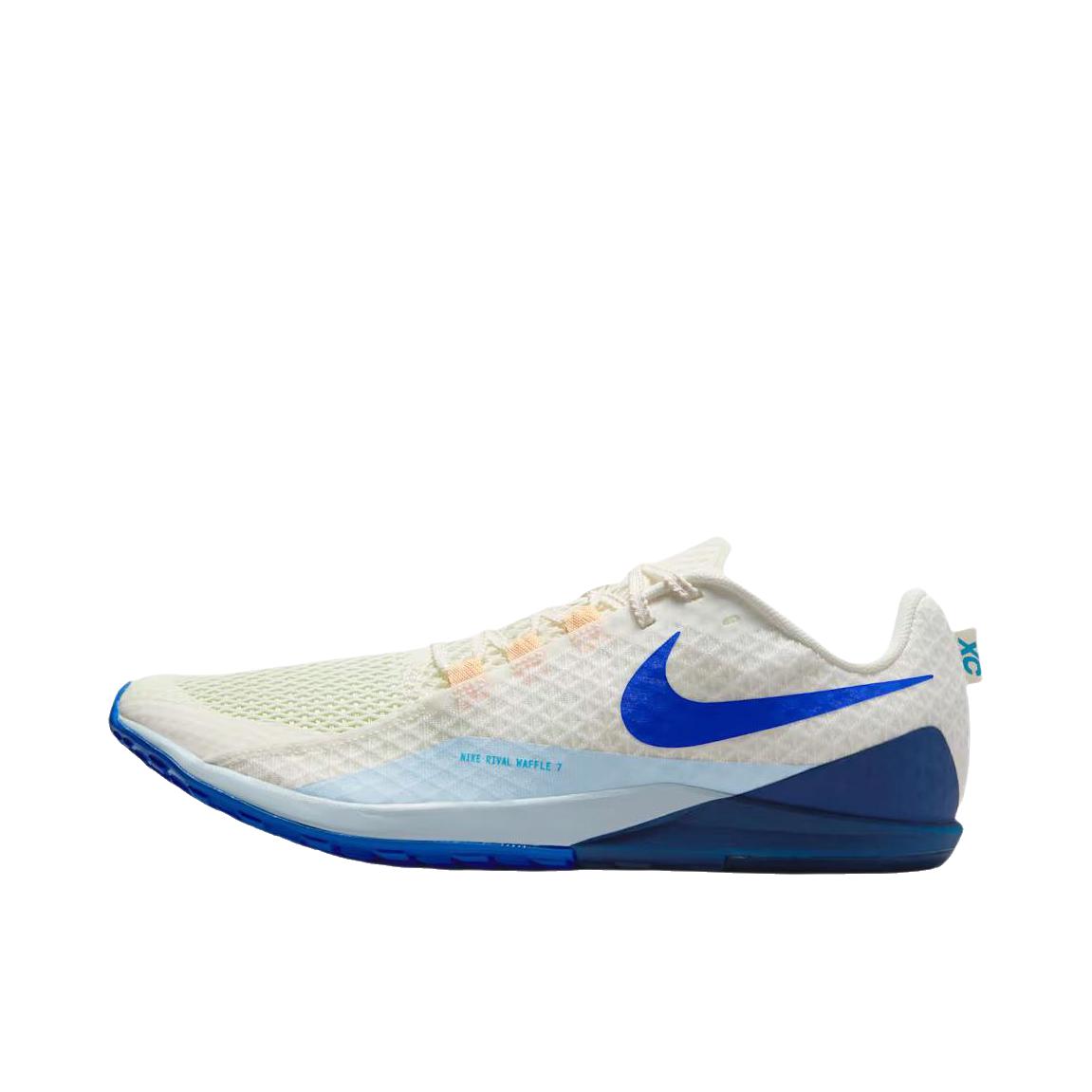 推荐商品：Nike Zoom Rival Waffle 7 跑鞋 公路越野竞速 白色/蓝色