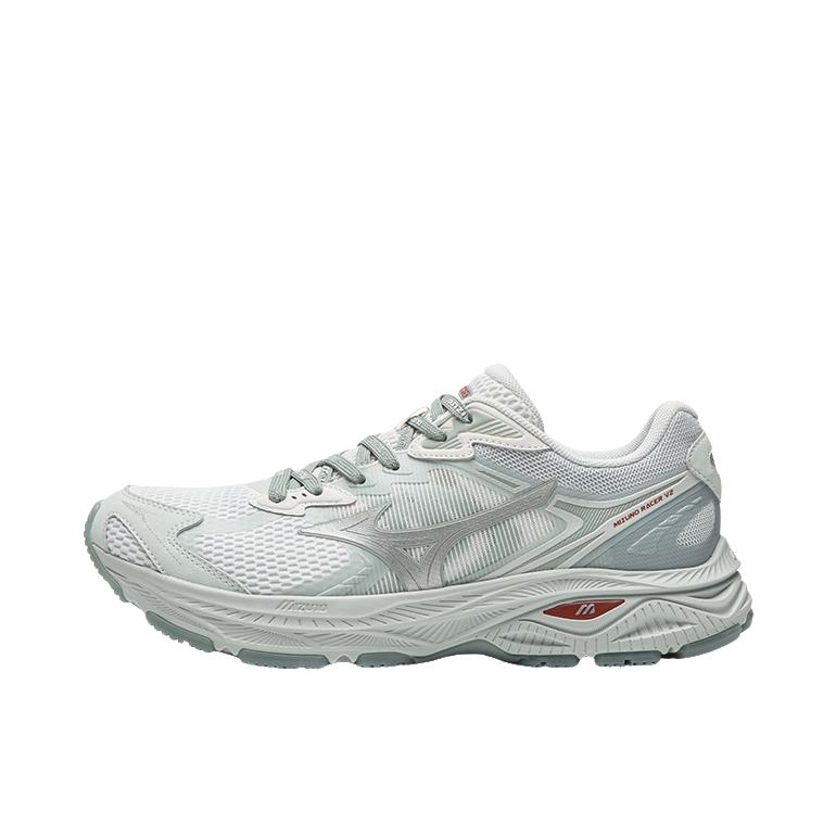 推荐商品：Mizuno/美津浓  RACER V2  复古 机能 缓震 街头 织物 合成革  跑鞋 慢跑鞋 山茶白