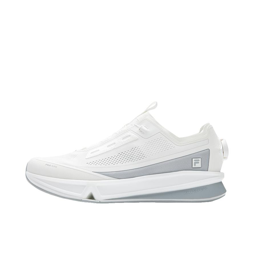 推荐商品：FILA/斐乐 AURA 越野跑鞋 防滑静音防水包裹性体测轻便缓震皮质回弹减震训练 标准白