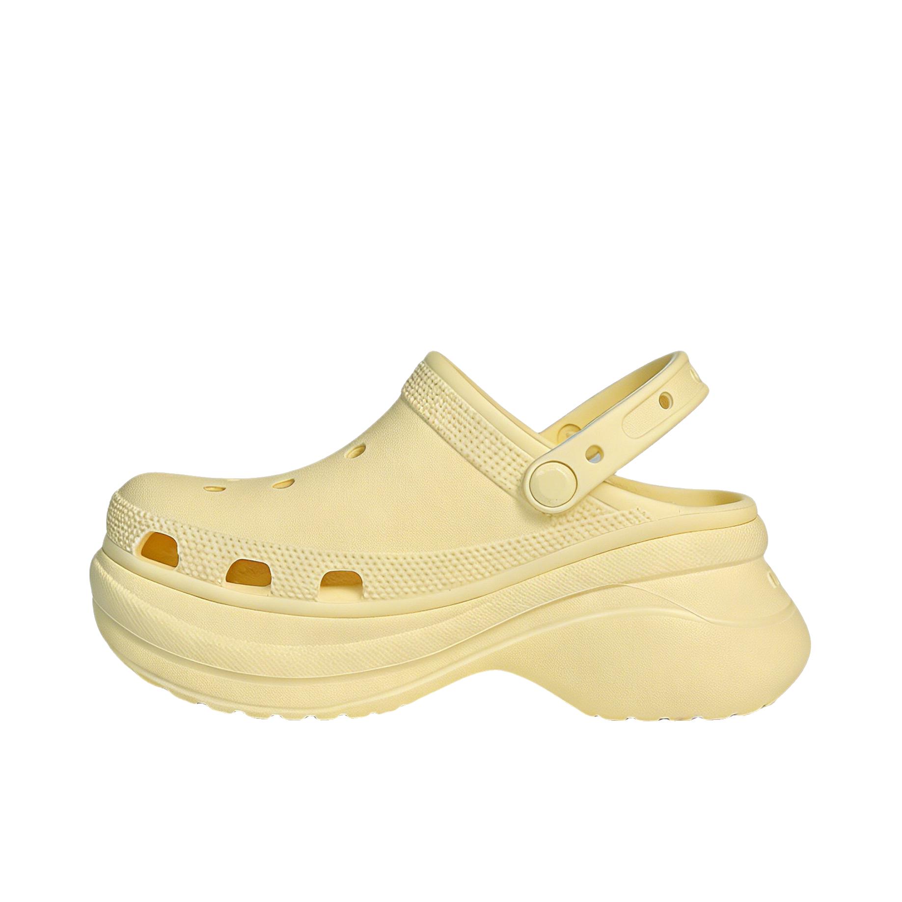 推荐商品：Crocs/卡骆驰 Classic BAE Clog 小鲸鱼 复古 坡跟 厚底 增高 防滑耐磨 涉水 运动 沙滩 圆头 洞洞鞋 凉鞋 女款/淡黄色