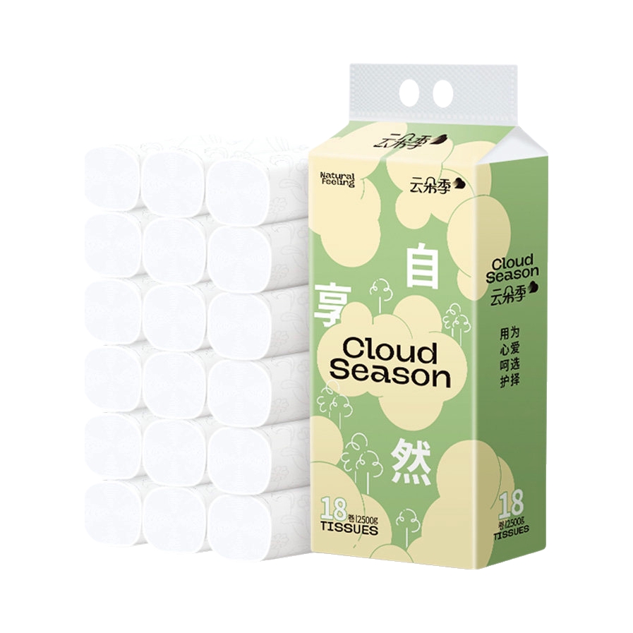 推荐商品：Cloud Season/云朵季 自然系列 5层 无芯 卷纸 126x138mm/卷