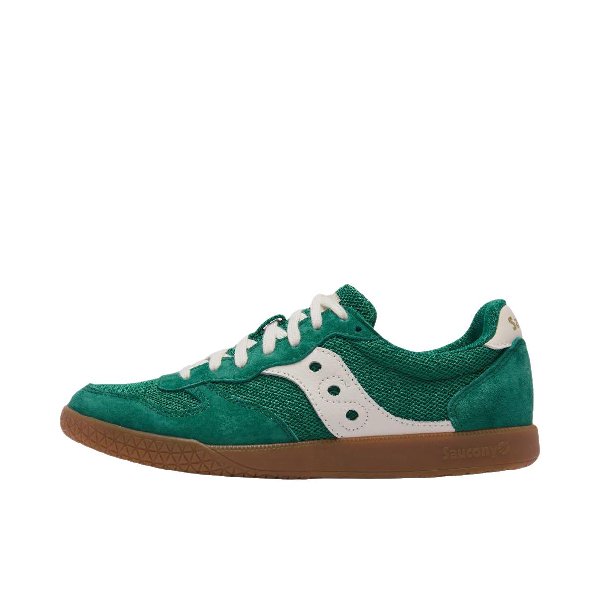 推荐商品：Saucony/索康尼 Bullet ct 防滑轻便 减震软底 复古 薄底 包裹性 德训鞋 运动休闲鞋 女款/绿色