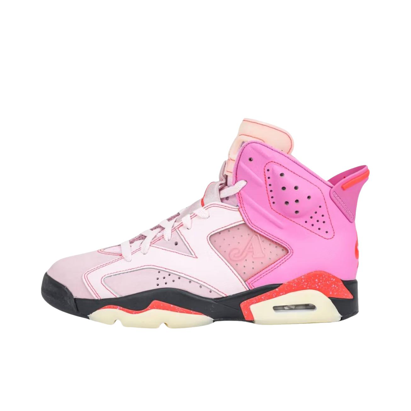 推荐商品：Air Jordan 6 运动休闲鞋 复古耐磨防滑缓震支撑合成革 Awake NY联名/俏皮粉/白色