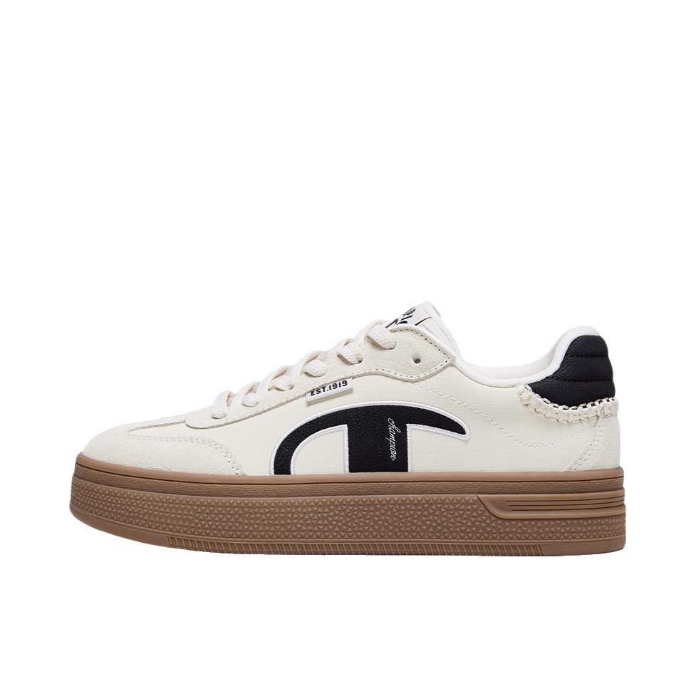 推荐商品：Champion/冠军 Platform Skate EC 板鞋 防滑百搭休闲 女款/亚麻色/黑色