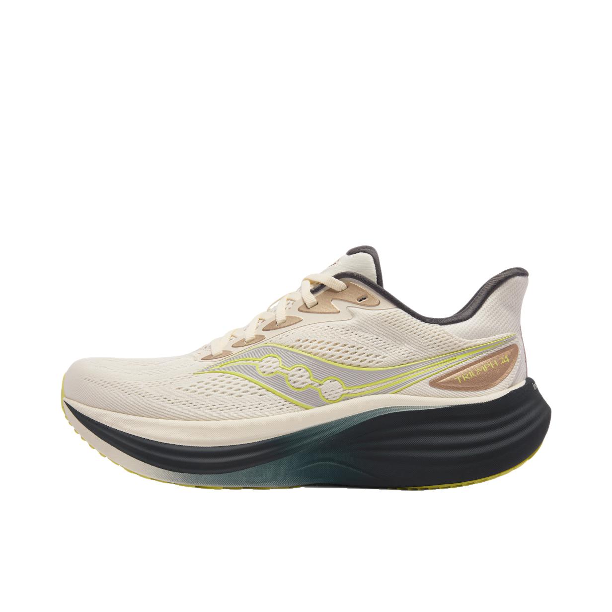 推荐商品：Saucony/索康尼 TRIUMPH 胜利 24 跑鞋 柔软透气圆头厚底 米色