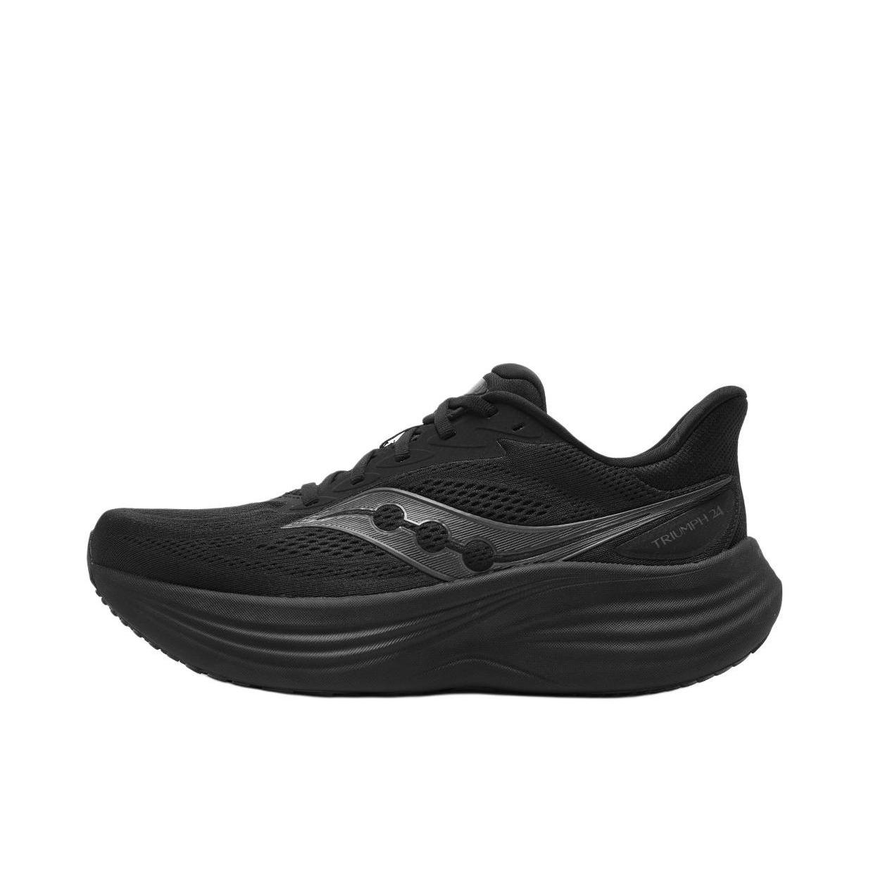 推荐商品：Saucony/索康尼 TRIUMPH 胜利 24 跑鞋 柔软透气圆头厚底 宽版/黑色
