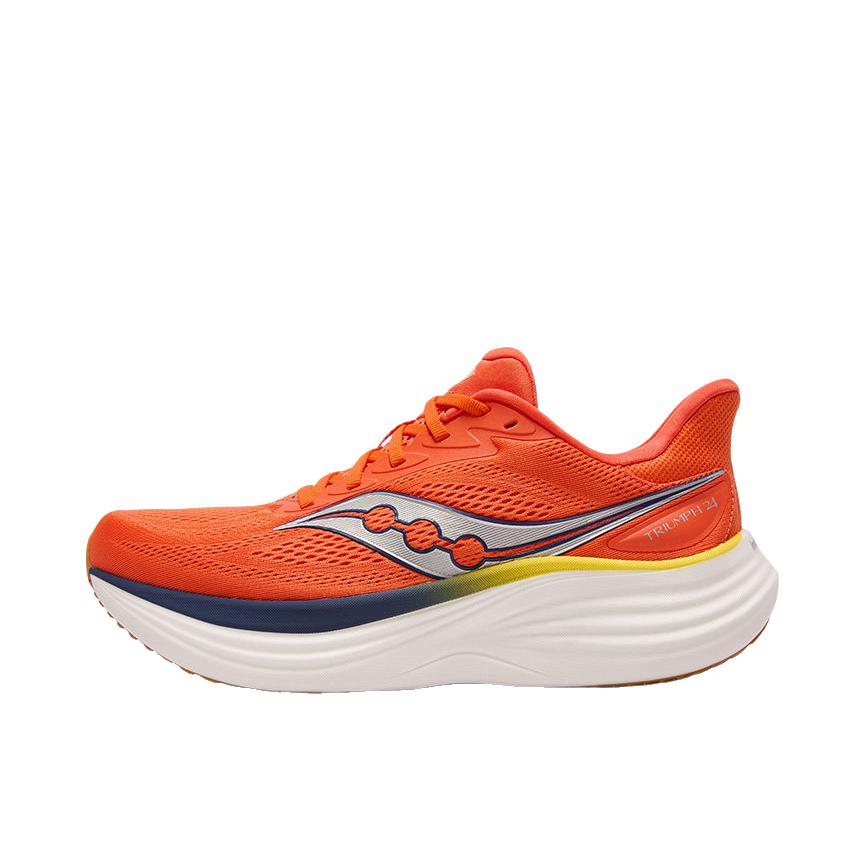 推荐商品：Saucony/索康尼 TRIUMPH 胜利 24 跑鞋 柔软透气圆头厚底 橙色