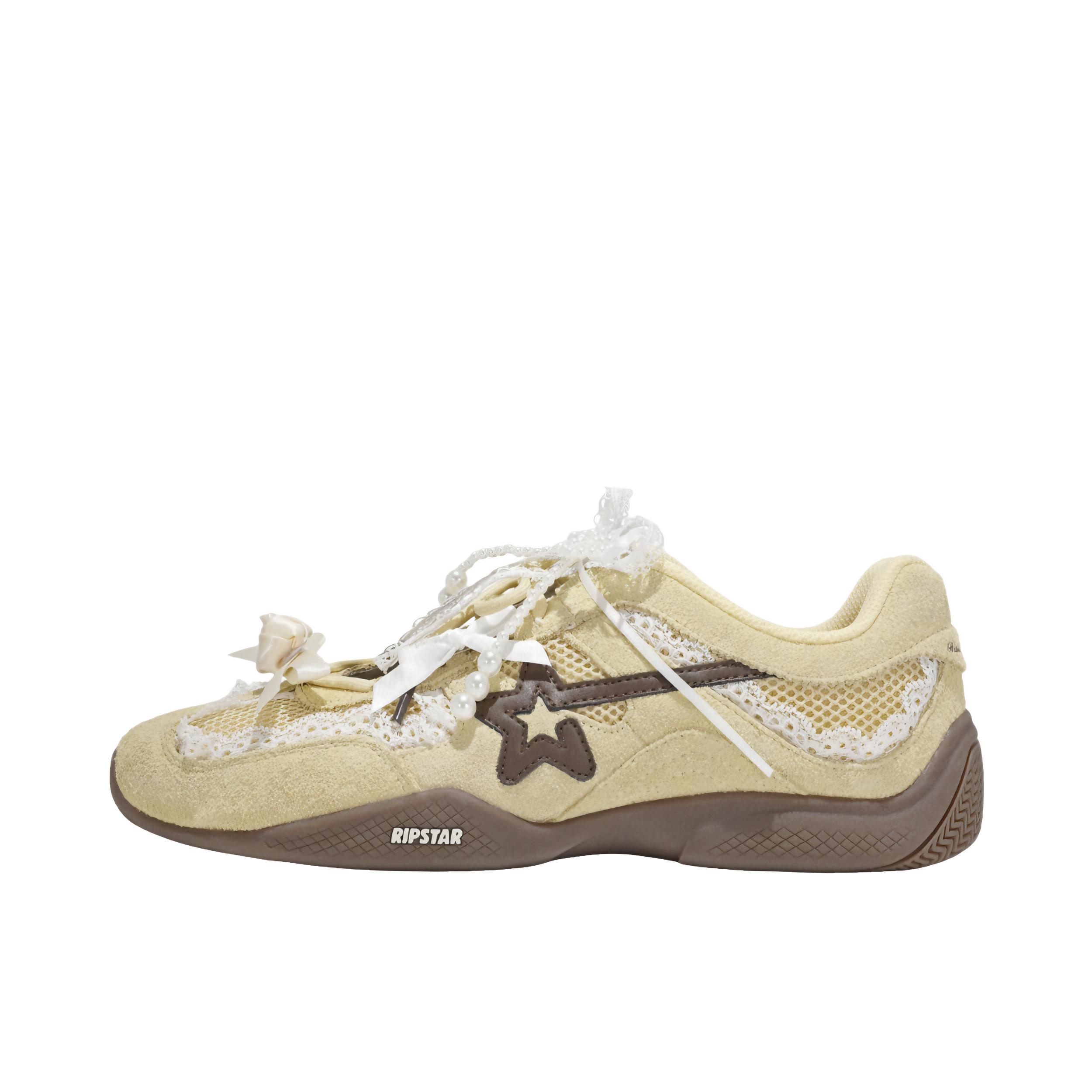 推荐商品：RIPSTAR 板鞋 蕾丝透气百搭浅口 Ballet Runner 女款/卡其色/黄色