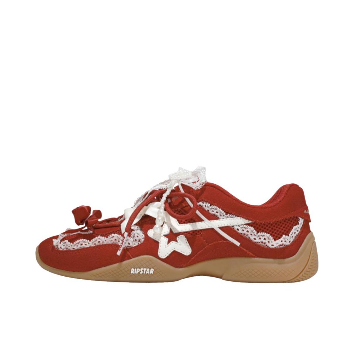 推荐商品：RIPSTAR 板鞋 蕾丝透气百搭浅口 Ballet Runner 女款/胭脂红