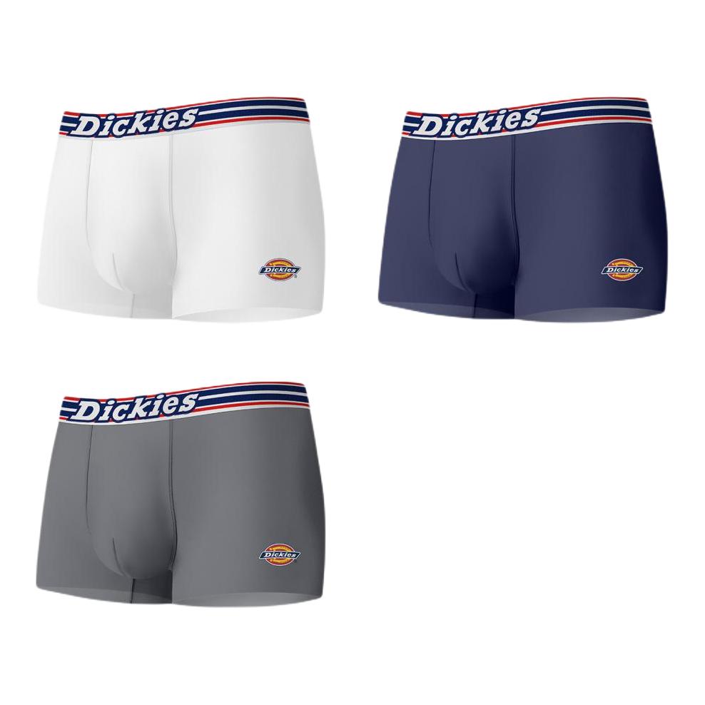 Dickies/帝客 2026SS 透气冰丝无痕平角内裤 D262MF327 白+藏青+灰/3条装/高端礼盒装