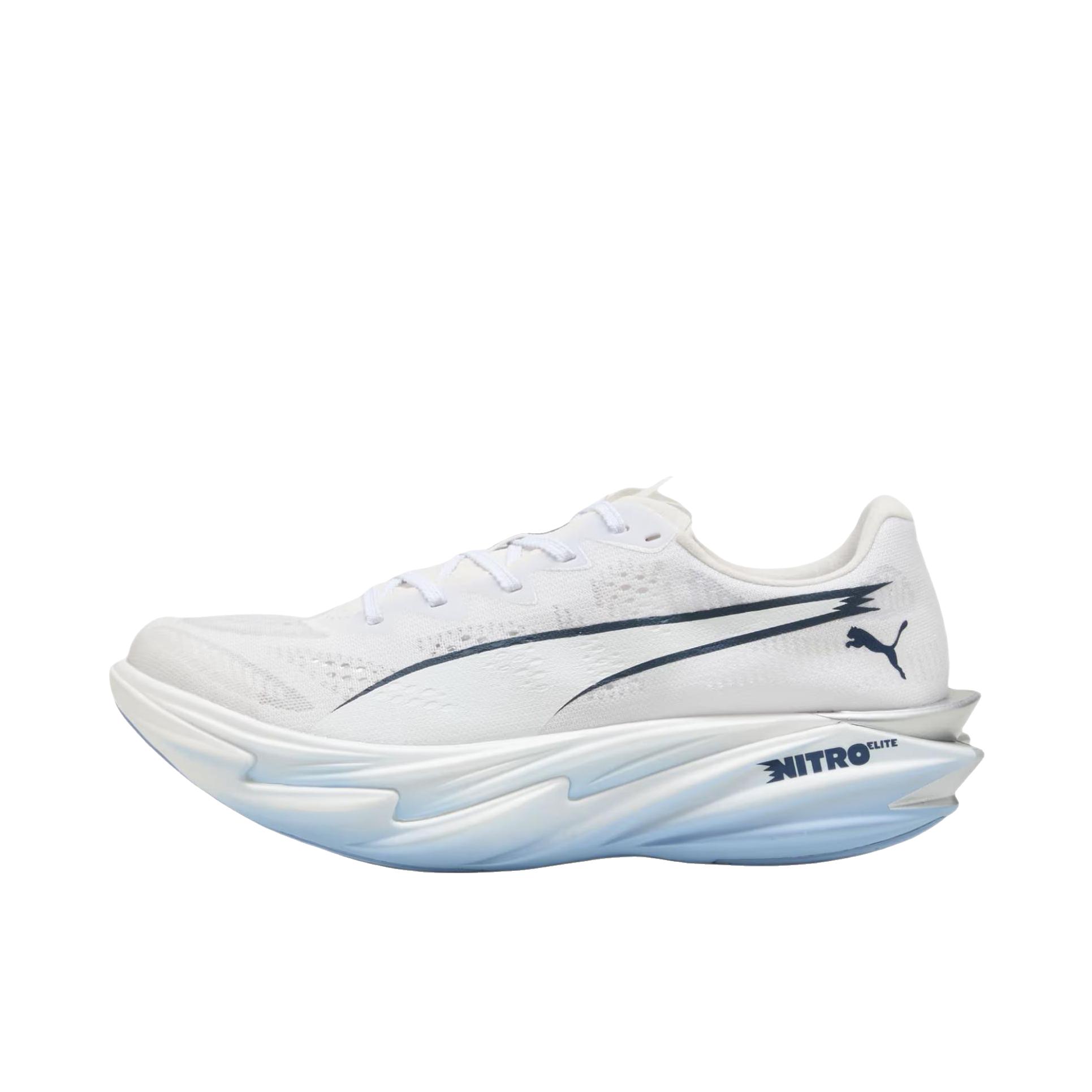 推荐商品：Puma/彪马 deviate nitro Elite 4 跑鞋 舒适时尚轻便防滑回弹贴合长距离竞速比赛 2E宽/女款/白色