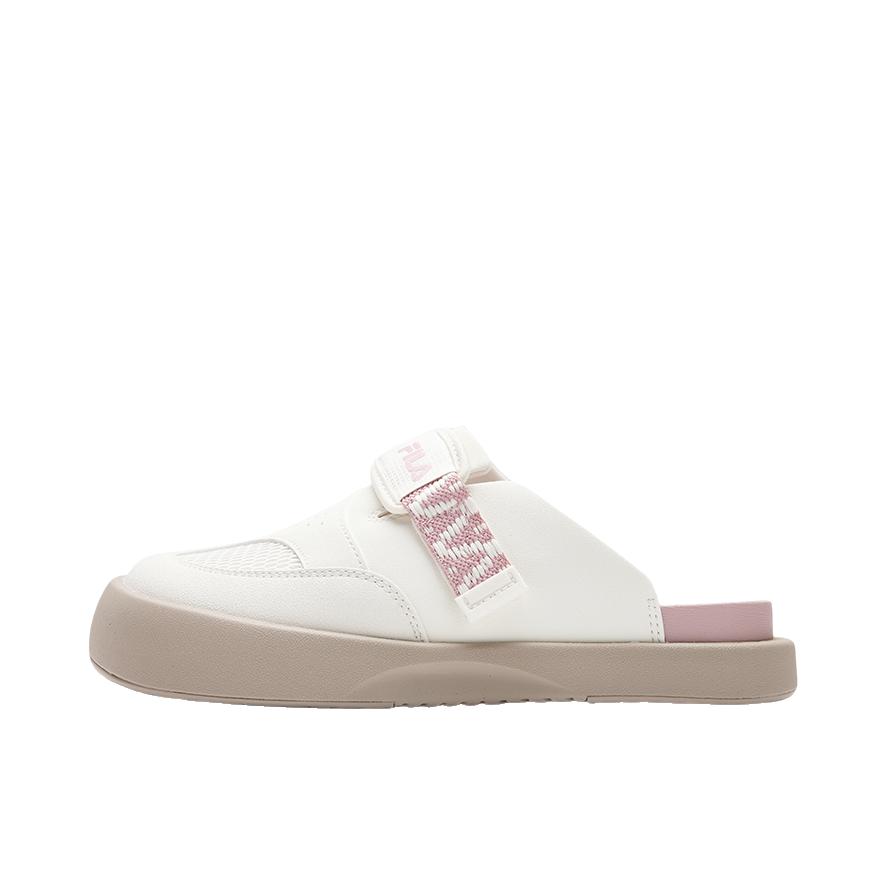 推荐商品：FILA/斐乐 SMILA 摩登 拖鞋 一脚蹬防滑户外时尚潮流简约休闲百搭舒适 女款/奶白色/微风紫