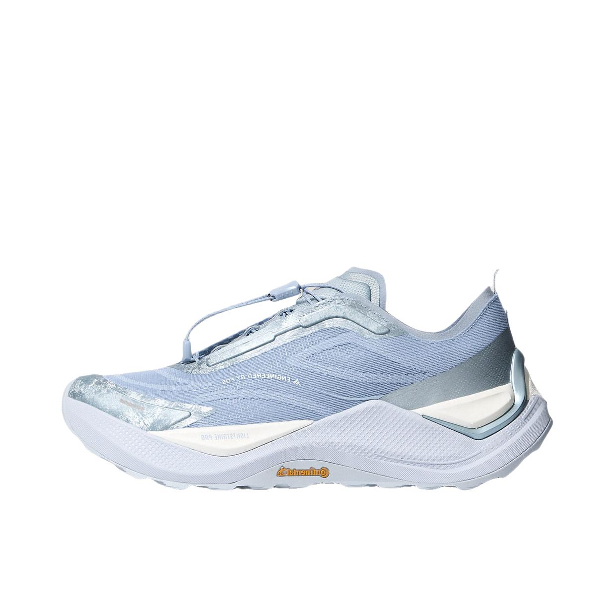 推荐商品：adidas FOS HOLO PEAK 运动休闲鞋 越野跑鞋 低帮抽绳圆头橡胶贴合 浅蓝色/魔幻金属灰