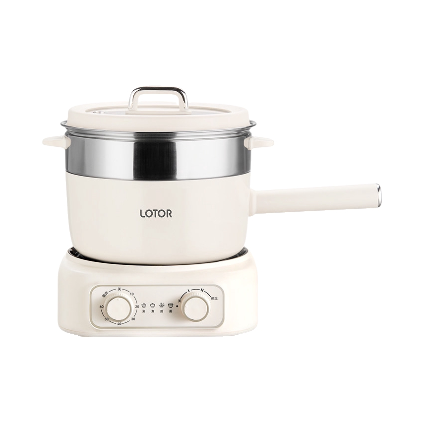 推荐商品：LOTOR/徕多 LD-DZG-F25 电火锅 2.5L 分体式 煎炒炖煮 上蒸下煮 控时控温