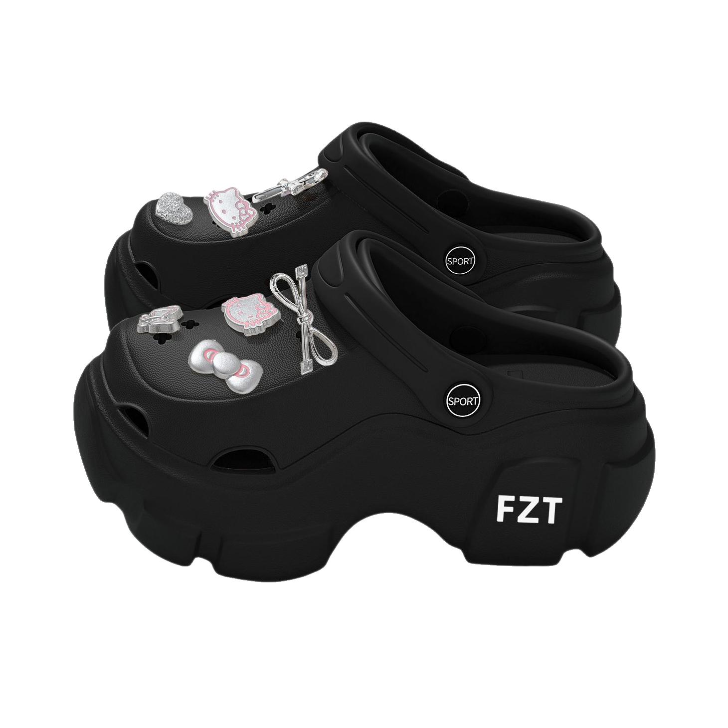 推荐商品：FZT 拖鞋 厚底增高外穿溯溪 女款/黑色