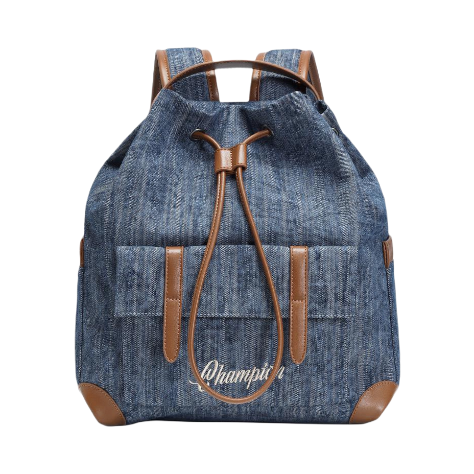 Champion/冠军 Onigiri Backpack EC SS26 常规情侣款日常百搭简约复古小众高颜值轻便织物拼人造革双肩包 深蓝