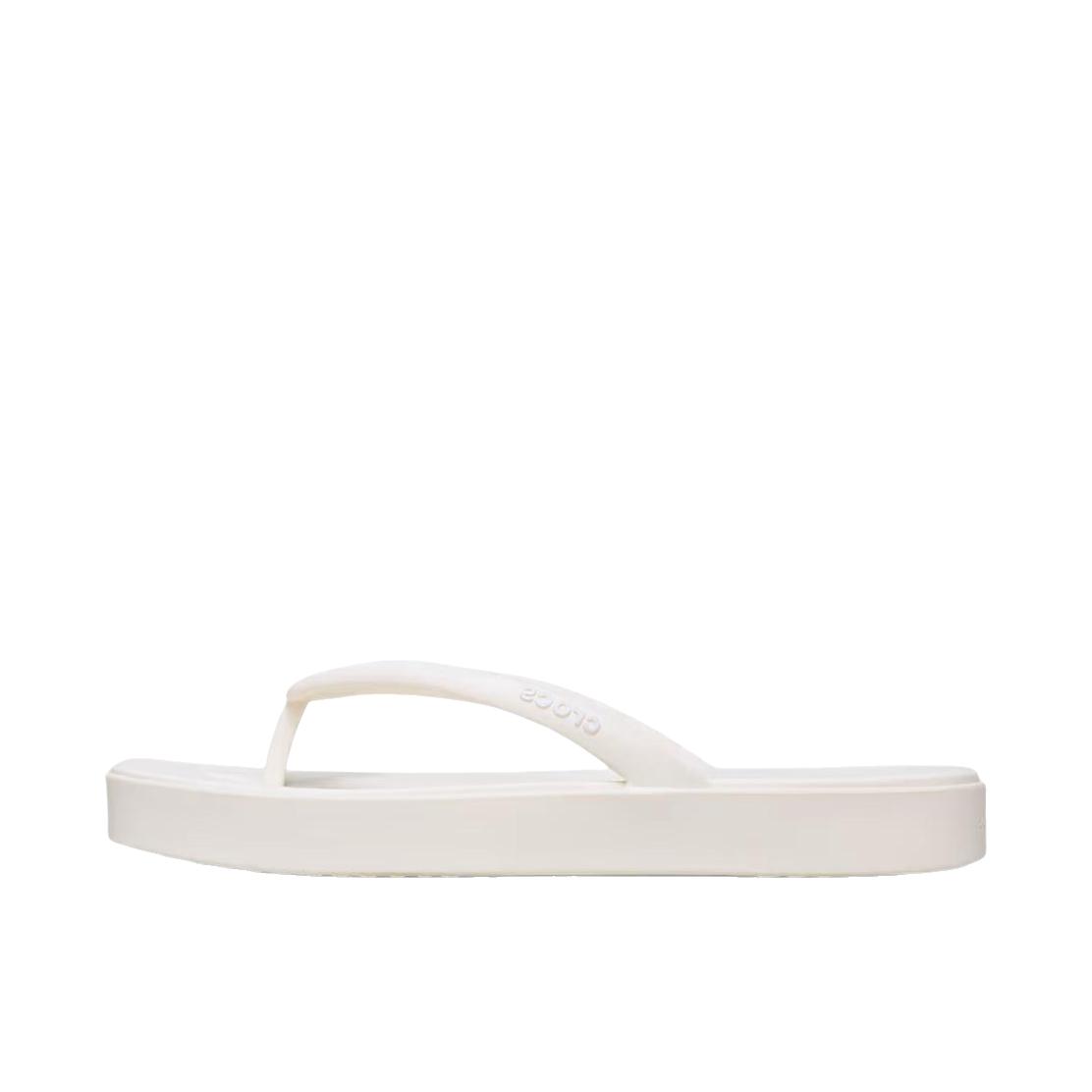 推荐商品：Crocs/卡骆驰 拖鞋 人字平跟夹趾 214161 女款/白色